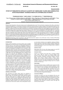 STUDY OF THERAPEUTIC EFFICACY &amp; SAFETY OF TAMSULOSIN “ALONE AND... WITH FINASTERIDE&#34; IN BENIGN PROSTATIC HYPERPLASIA PATIENTS