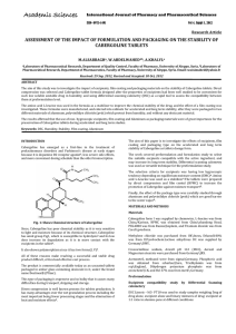 ASSESSMENT OF THE CABERGOLINE TABLETS  Research Article