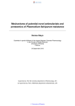 Mechanisms of potential novel antimalarials and Plasmodium falciparum  Denise Steyn