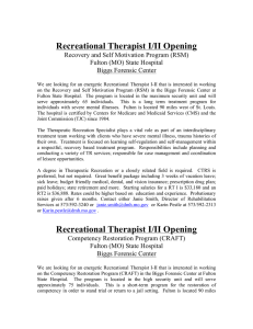 Recreational Therapist I/II Opening Recovery and Self Motivation Program (RSM)