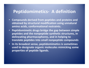 Peptidomimetics- A definition
