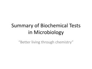 Summary of Biochemical Tests in Microbiology