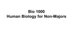 Bio 1000 Human Biology for Non-Majors