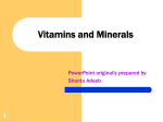 Vitamins and Minerals