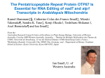 The Pentatricopeptide Repeat Protein OTP87 Is Essential for RNA