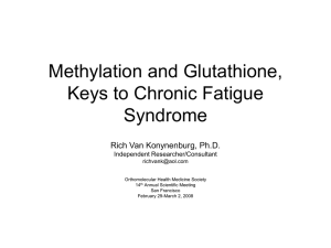 Methylation and Glutathione, Keys to Chronic Fatigue Syndrome