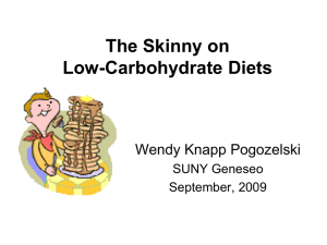 The Skinny on Low-Carbohydrate Diets