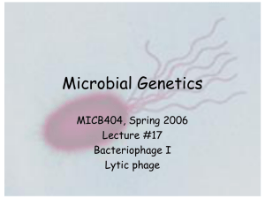 Microbial Genetics - University of Montana