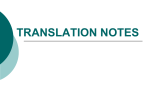 TRANSLATION NOTES - Randolph High School