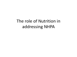 The role of Nutrition in addressing NHPA