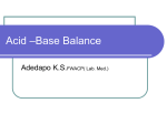 Acid –Base Balance - Dr