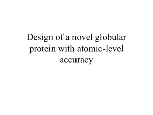 Design of a novel globularprotein with atommic