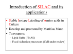 Introduction of SILAC and its applications