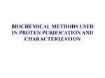 BIOCHEMICAL METHODS USED IN PROTEN CHARACTERIZATION