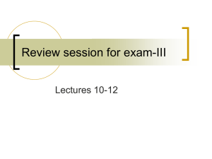 Review session for exam-I