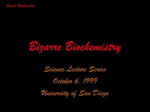 Bizarre Biochemistry - University of Virginia