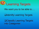 Clear Learning Targets - Monroe County Schools