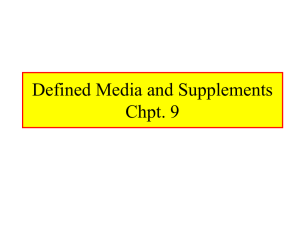 Defined Media and Supplements Chpt. 9