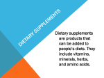 Dietary supplements - Dublin City Schools