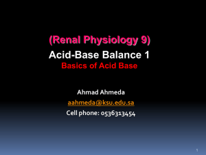 Renal Physiology 9 (Acid Base 1)