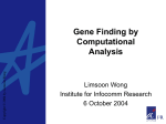 Gene Finding by Computational Analysis