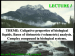 01.Coligative properties of biological liquids. Bases of titrimetric