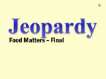 Food Jeopardy Final Game