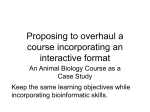 Proposing to overhaul a course incorporating an interactive format