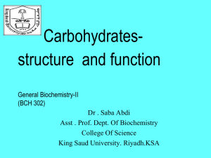 Carbohydrates - Home - KSU Faculty Member websites