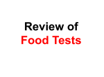 Food Tests