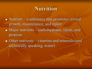 Nutrition/Metabolism Part A
