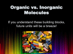 Organic vs. Inorganic Molecules