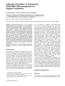Laboratory Evolution of Cytochrome P450 BM-3 Monooxygenase for Organic Cosolvents