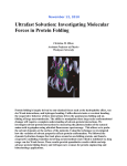 Ultrafast Solvation: Investigating Molecular Forces in Protein Folding November 12, 2010
