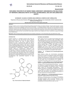 EXPLORING THE EFFECTS OF NEWER THREE COMPONENT AMINOBENZYLATED REACTIONS  OF TRIPHENYL IMIDAZOLE MOTIF AS POTENT ANTIMICROBIAL AND ANTI­INFLAMMATORY 