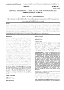 PORTULACA OLERACEA PHARMACOLOGICAL POTENTIAL  Review Article