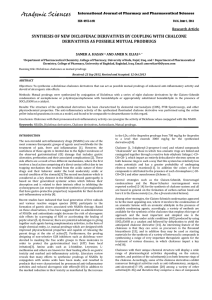 SYNTHESIS OF NEW DICLOFENAC DERIVATIVES BY COUPLING WITH CHALCONE