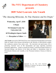 The NYU Department of Chemistry presents 2009 Nobel Laureate Ada Yonath