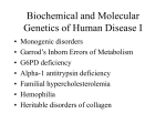 Biochemical and Molecular Genetics of Human Disease