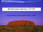 Bioinformatics Seminar 13/11/07