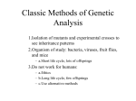 Classic Methods of Genetic Analysis
