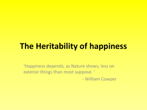 The Heritability of happiness