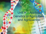 Unit H – Applied Genetics in Agriculture and Agriscience