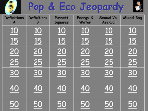 final pop & Eco test on Oct 21st