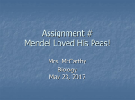 Mendel Loved His Peas! - McCarthy`s Cool Science
