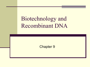 Biotechnology and Recombinant DNA