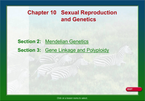 Sexual Reproduction and Genetics Chapter 10