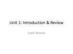 Unit 1: Introduction & Review