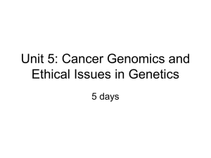 Unit 5: Ethical Issues in Genetics
