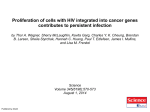 Proliferation of cells with HIV integrated into cancer genes